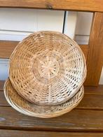 2x Bamboe broodmandjes broodmand rond diameter 22 cm | Pasen, Ophalen of Verzenden