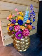 Zijden kunstboeket met turtle vaas goud, Ophalen of Verzenden, Nieuw, Binnen