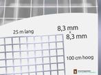 Volièregaas verzinkt 8.3x8.3mm | 0.8 mm | 100cm | 25m, Tuin en Terras, Gaas en Draad, Ophalen of Verzenden, Nieuw, 20 meter of meer