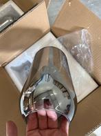 Twee hanglampen zilver melk glas, Huis en Inrichting, Lampen | Hanglampen, Ophalen of Verzenden, Nieuw, Glas, Minder dan 50 cm