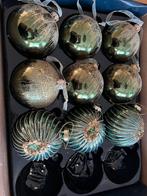 Prachtig mooie goen/ blauwe en pauwen kerstballen, Diversen, Kerst, Ophalen, Zo goed als nieuw