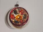 oude deukbal / kerstbal rood groen oranje zilver doorsnee 5, Ophalen, Gebruikt