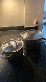 Pannen, roestvrijstaal., Huis en Inrichting, Keuken | Potten en Pannen, Ophalen, Pannenset, Zo goed als nieuw, Rvs