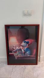 Ingelijste Donald Duck art met lijst en glasplaat, Ophalen, 50 tot 75 cm, Zo goed als nieuw, Schilderij
