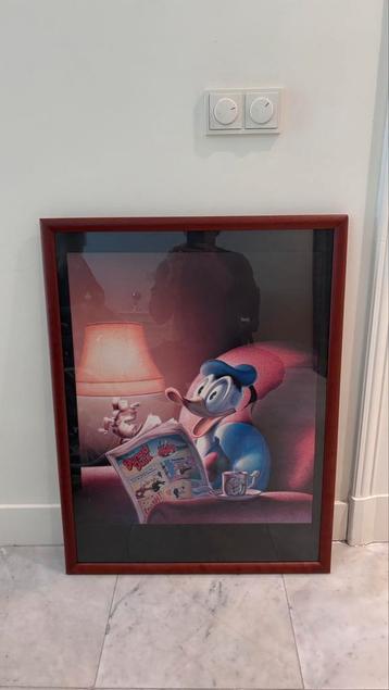 Ingelijste Donald Duck art met lijst en glasplaat beschikbaar voor biedingen