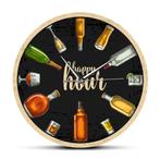Happy Hour Klok / Wandklok Wijn Drank Cafe Bar Restaurant, Huis en Inrichting, Woonaccessoires | Klokken, Verzenden, Nieuw, Analoog