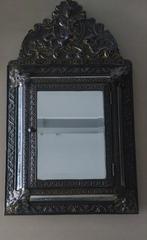 Antieke spiegelkast met deur, Ophalen of Verzenden, Rechthoekig, Minder dan 50 cm