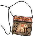Geborduurd schoudertasje met olifant en belletjes - 11x12cm, Ophalen of Verzenden, Nieuw, Schoudertasje