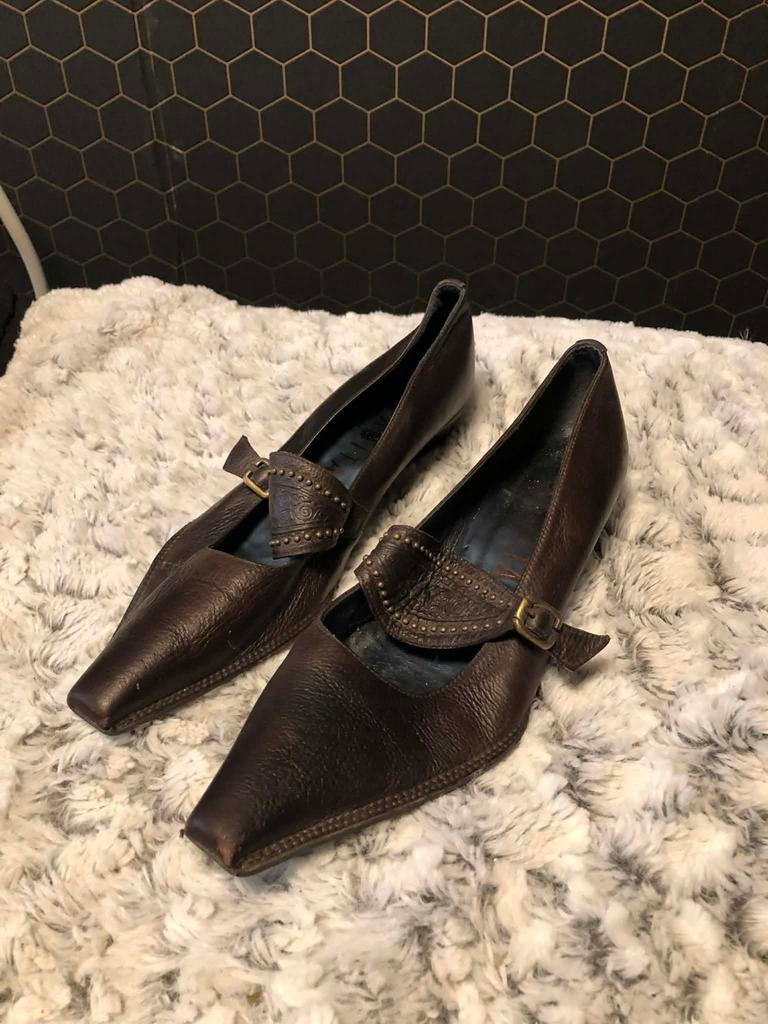 Bruine Hispanitas pumps maat 38, Ophalen of Verzenden, Gedragen, Bruin, Pumps