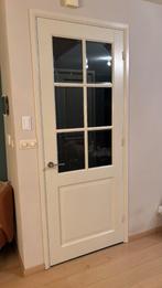 Stompe (rechtsdraaiende) paneeldeur met glas, Doe-het-zelf en Verbouw, Deuren en Horren, Ophalen, 80 tot 100 cm, 215 cm of meer