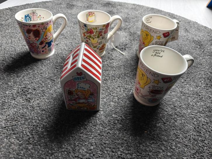 Blond Amsterdam mokken en spaarpot, Huis en Inrichting, Keuken | Servies, Zo goed als nieuw, Kop(pen) en/of Schotel(s), Blond Amsterdam