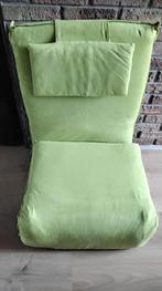 OPVOUWBAAR GROEN LOUNGEBED, Ophalen, Eenpersoons, 75 tot 100 cm, Zo goed als nieuw