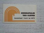 sticker Herenkapsalon Theo Kleeven te Horst, Ophalen of Verzenden, Zo goed als nieuw, Bedrijf of Vereniging