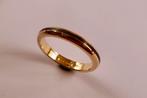 Vintage ring 18kt goud met blauwe sierlijn maat 17, Ophalen of Verzenden, Zo goed als nieuw, 17 tot 18, Dame