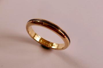 Vintage ring 18kt goud met blauwe sierlijn maat 17 beschikbaar voor biedingen
