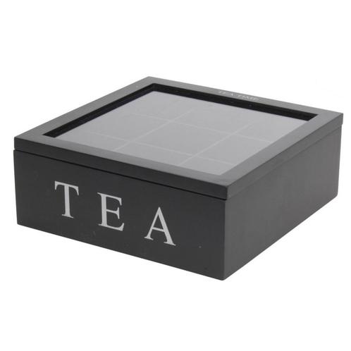Elegante theedoos zwart Tea Time, Huis en Inrichting, Woonaccessoires | Overige, Nieuw, Verzenden