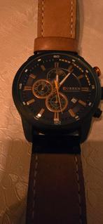 Curren Chronograaf Horloge - Leer, Overige merken, Overige materialen, Polshorloge, Ophalen of Verzenden