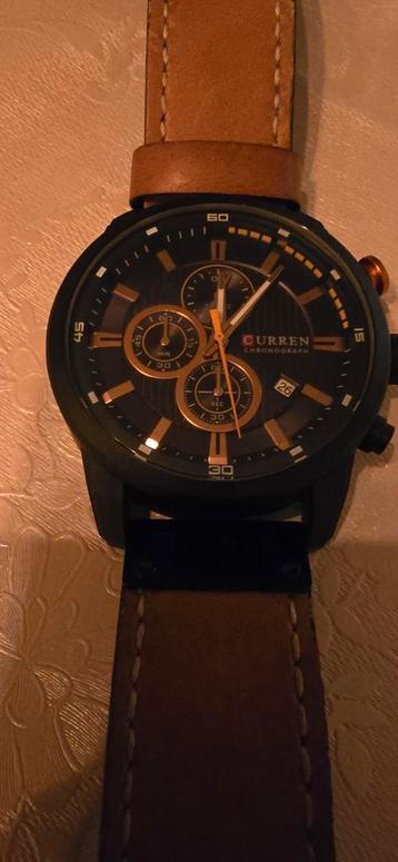 Curren Chronograaf Horloge - Leer beschikbaar voor biedingen
