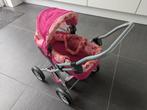 Poppenwagen kinderwagen roze pop opvouwbaar, Ophalen of Verzenden, Gebruikt, Babypop