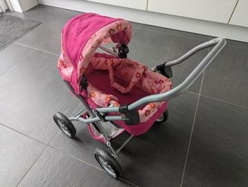 Poppenwagen kinderwagen roze pop opvouwbaar  beschikbaar voor biedingen