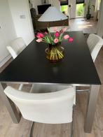 IQ eettafel + Leolux fauteuils, Huis en Inrichting, Ophalen, Gebruikt, 50 tot 100 cm, Vijf personen of meer
