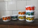 set vintage arcopal soepkommen kommetjes oor bloemen lotus, Huis en Inrichting, Keuken | Servies, Verzenden
