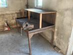Zware ijzeren werkbank, Doe-het-zelf en Verbouw, Werkbanken, Ophalen, Gebruikt, 170 cm of meer, Bankschroef