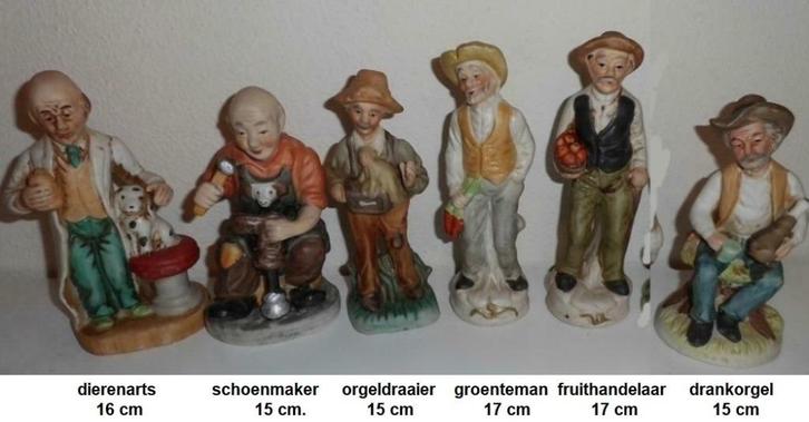 13 stenen beeldjes, mannen beroepen, dames, Verzamelen, Beelden en Beeldjes, Zo goed als nieuw, Mens, Ophalen of Verzenden