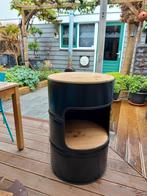 Barrel tafel , 60 hoog, doorsnee 37. Gemaakt van een olievat, Ophalen, Minder dan 55 cm, Metaal of Aluminium, Rond