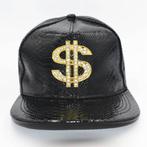 Zwarte dollar pet heren dames hiphop bling cap luxe snapback, Verzenden, Nieuw, Pet