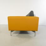 1x Leolux Howlo 3-zits/220cm Bank Maïsgeel/Zwart - Leer, Huis en Inrichting, Banken | Bankstellen, Niet ingevuld, Niet ingevuld