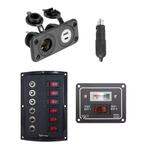 12V stroom pakket | schakelpaneel 12 stopcontact accutester, Ophalen of Verzenden, Nieuw