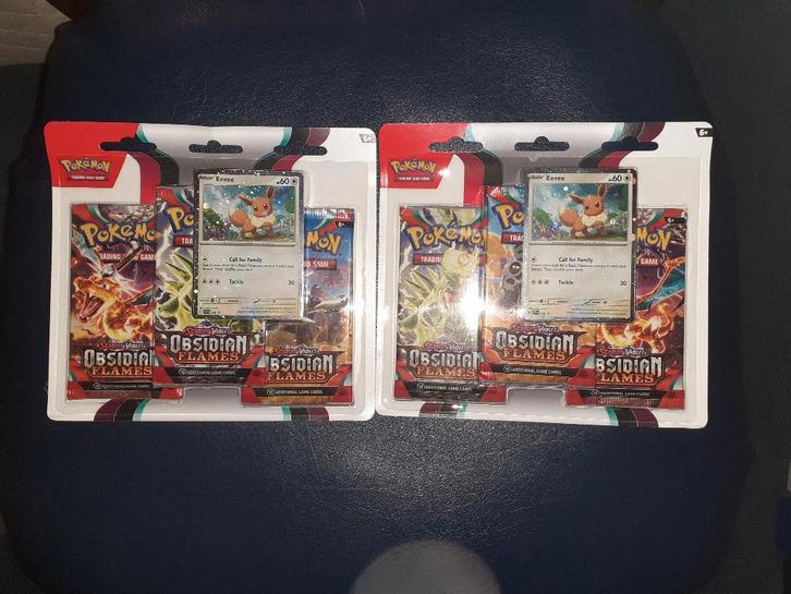 Obsidian Flames 3 Pack Blisters Eevee, Hobby en Vrije tijd, Verzamelkaartspellen | Pokémon, Nieuw, Overige typen, Ophalen of Verzenden