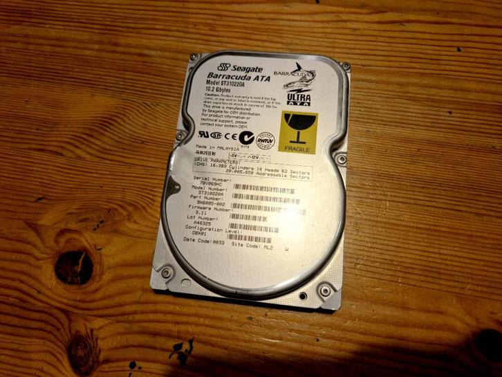 Seagate Barracuda ATA Model ST310220A 10.2 Gbytes, Computers en Software, Harde schijven, Gebruikt, Desktop, Intern, HDD, IDE