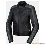 Alpinestars Stella Dyno Leren Motorjas, Zwart-Grijs, Motoren, Kleding | Motorkleding, Ophalen of Verzenden, Nieuw met kaartje