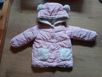 Roze gewatteerd teddy winterjasje met oortjes  beschikbaar voor biedingen