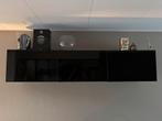 Besta Wandkast Zwart met Rookglas, Huis en Inrichting, Ophalen, Gebruikt, 150 tot 200 cm, Glas