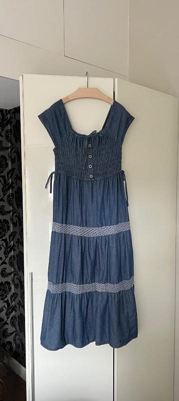Lange jeans jurk met aangerimpeld lijfje; mt 40/42 Mango beschikbaar voor biedingen
