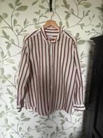 Zara bordeaux creme gestreept overhemd XL, Ophalen of Verzenden, Zo goed als nieuw, Zara Man, Halswijdte 43/44 (XL)