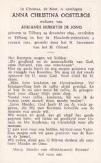 Oostelbos Anna  1894 Tilburg 1962, Ophalen of Verzenden, Bidprentje