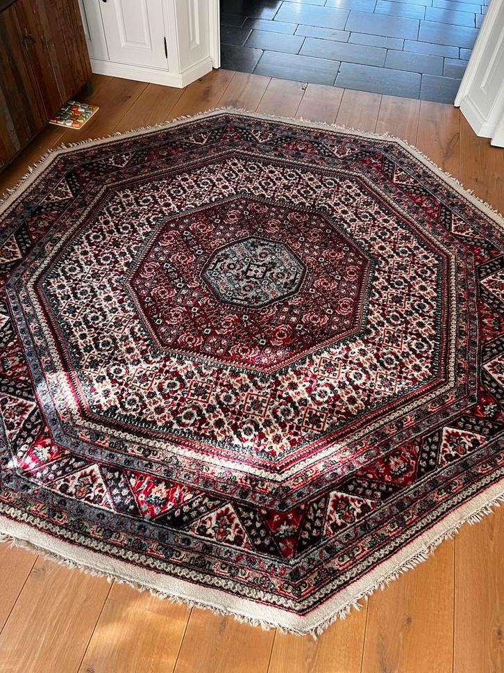 Handgeknoopt Perzisch tapijt, 262 cm, octagonaal, vintage, Huis en Inrichting, Stoffering | Tapijten en Kleden, Gebruikt, 200 cm of meer