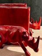 Vintage Bloedhouten Boekensteunen - Zuid Afrikaans Houtsnijw, Verzenden