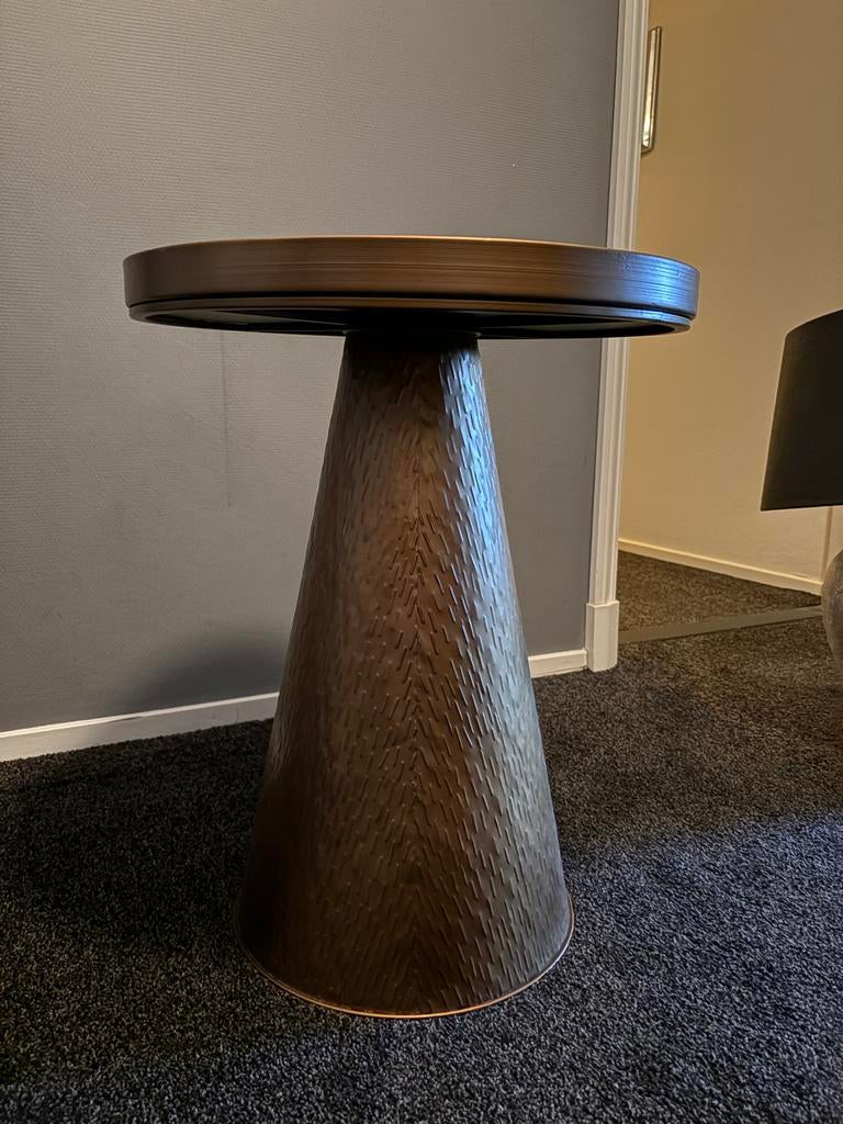 Bronzen Bijzettafel - Stevig en Stijlvol, Huis en Inrichting, Tafels | Bijzettafels, Minder dan 55 cm, Gebruikt, Metaal of Aluminium