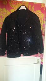 Nieuw! stretch spijkerjas vol met pailletten kan oversized, Zwart, Maat 42/44 (L), Nieuw, Ophalen of Verzenden