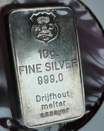 Zilver baartje 10 gram Drijfhout Zn. Amsterdam Vintage .999, Ophalen of Verzenden, Zilver