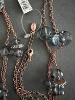 NIEUW: PILGRIM DANISH DESIGN lange ketting brons blauw, Overige materialen, Nieuw, Met strass, Verzenden