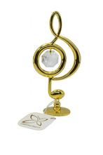 Muzieknoot versierd met Bohemia kristallen 24-karaats vergul, Pjmink@casema.nl, Nieuw, Ophalen of Verzenden, Mvm detalhandel