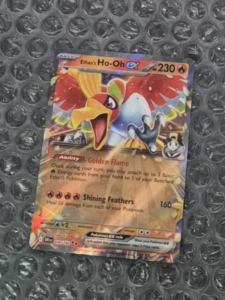 Ethan's Ho-Oh ex 039/182 Destined Rivals Scarlet & Violet, Hobby en Vrije tijd, Verzamelkaartspellen | Pokémon, Zo goed als nieuw