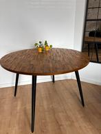 Dutchbone ronde eettafel tafel teakhout, Ophalen, 100 tot 150 cm, Zo goed als nieuw, Teakhout