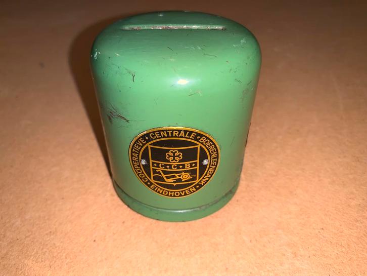spaarpot van Coöperatieve Centrale Boerenleenbank Eindhoven., Verzamelen, Spaarpotten, Gebruikt, Object of Gebouw, Metaal of Blik